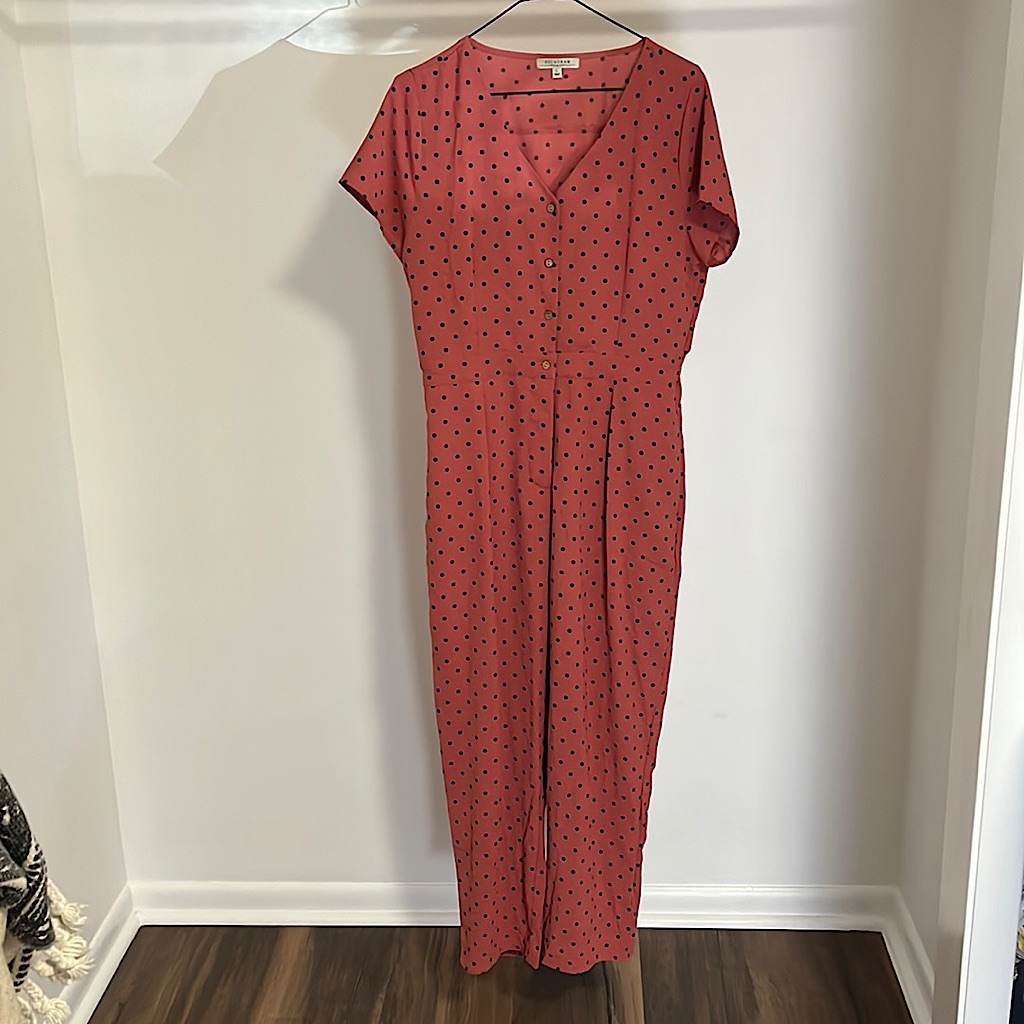 Pink Polka Dot Jumpsuit - Polagram